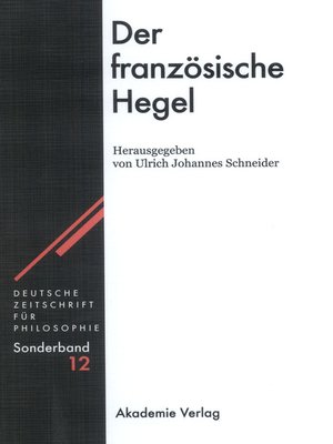 cover image of Der französische Hegel